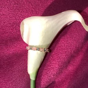 Rose gold artificial opal ring